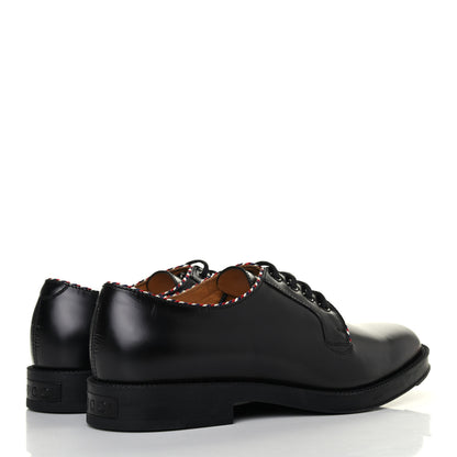 Gucci Calfskin Embroidered Mens Lace Up Oxfords 7 Black 3 of 4