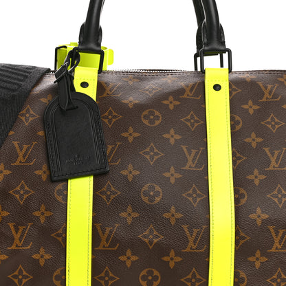 Louis Vuitton Monogram Macassar Keepall Bandouliere 50 Florescent Yellow 6 of 12