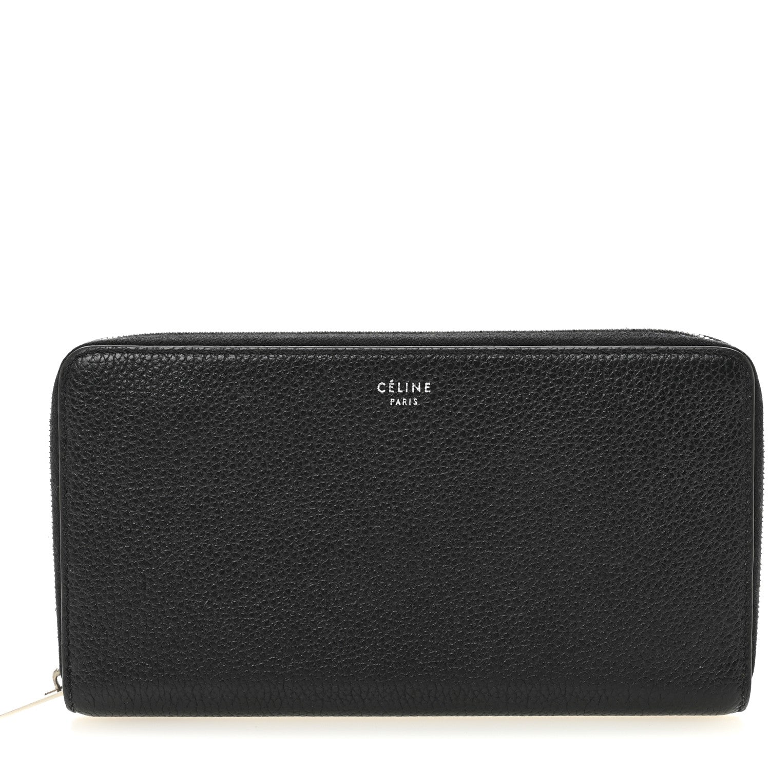 Celine Calfskin Large Zip Around Multifunction Wallet Black Citron 1 of 6
