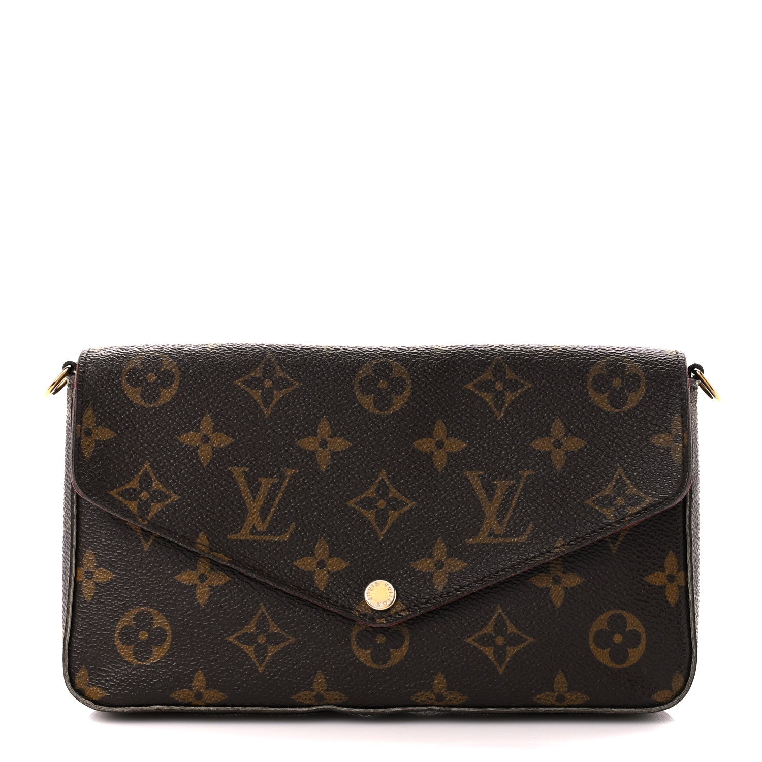 Louis Vuitton Monogram Pochette Felicie Chain Wallet Fuchsia 1 of 15