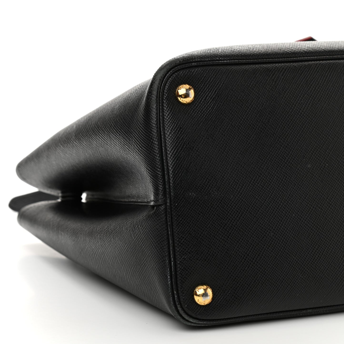 Saffiano Cuir Medium Double Bag Black Fuoco