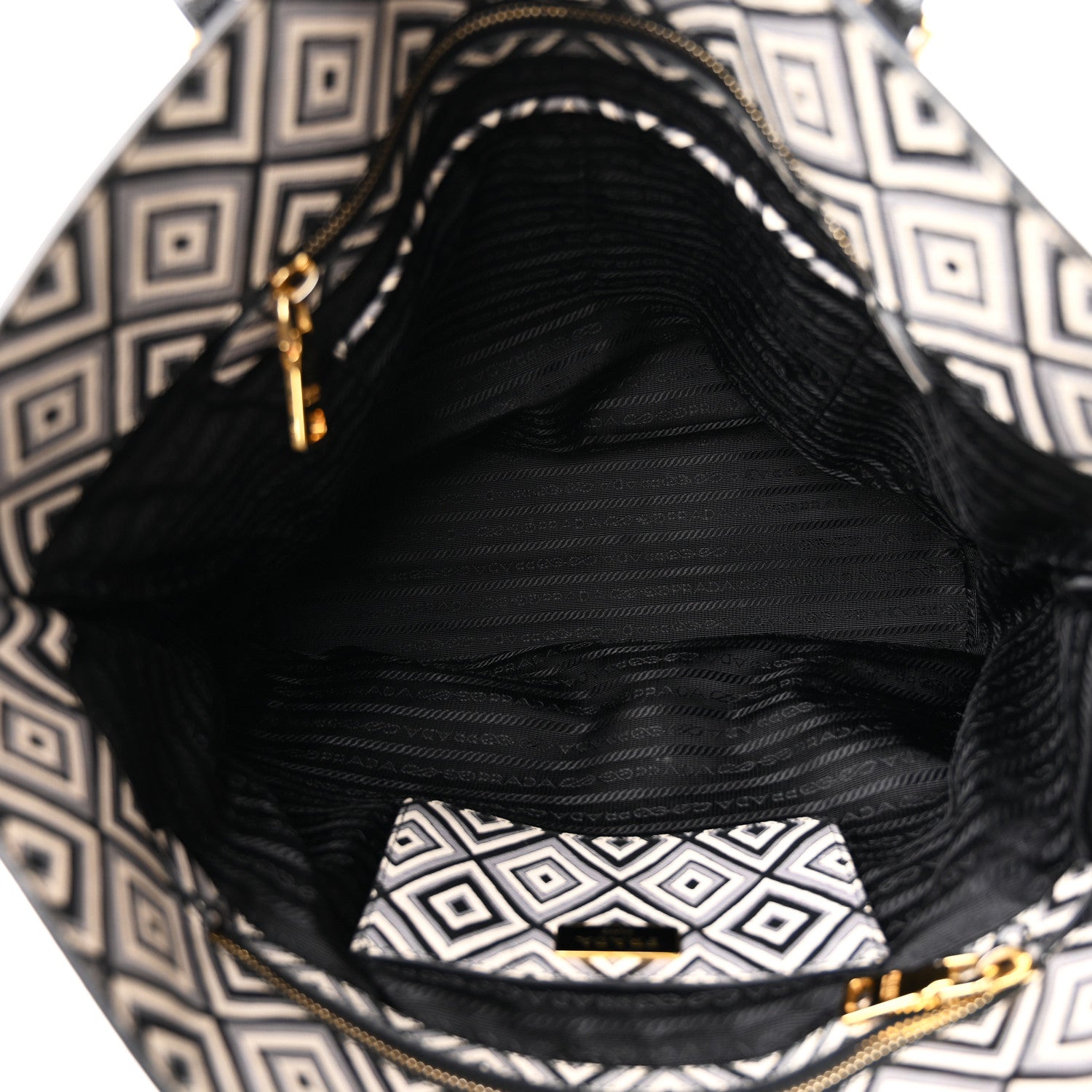 Prada Saffiano Diamond Print Tote Multicolor 5 of 10