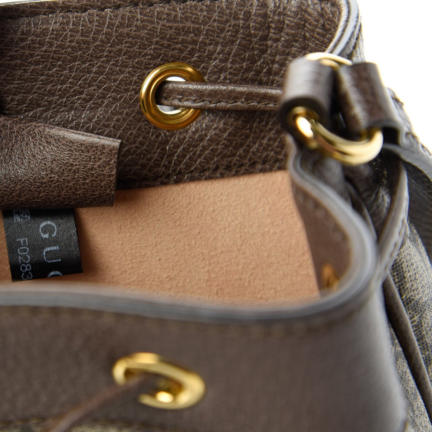 GG Supreme Monogram Web Mini Ophidia Bucket Bag Brown