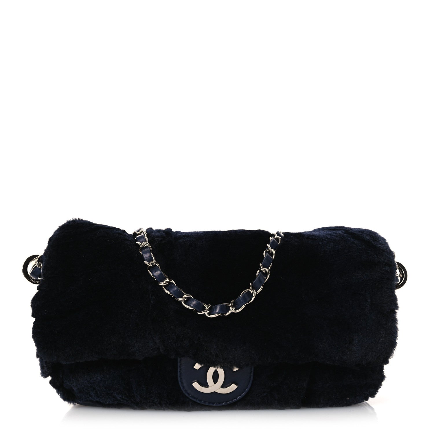 Chanel Lapin Rabbit Fur Flap Blue 1 of 10