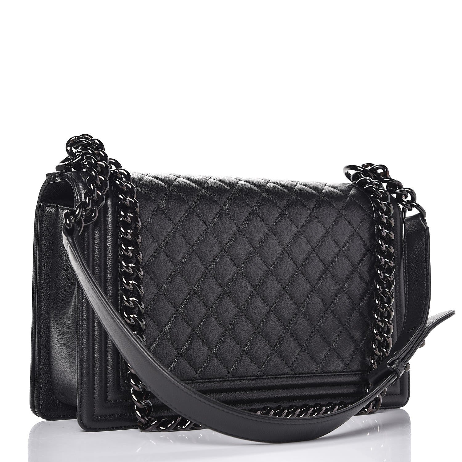 Chanel Caviar Quilted New Medium Boy Flap So Black 3 of 8