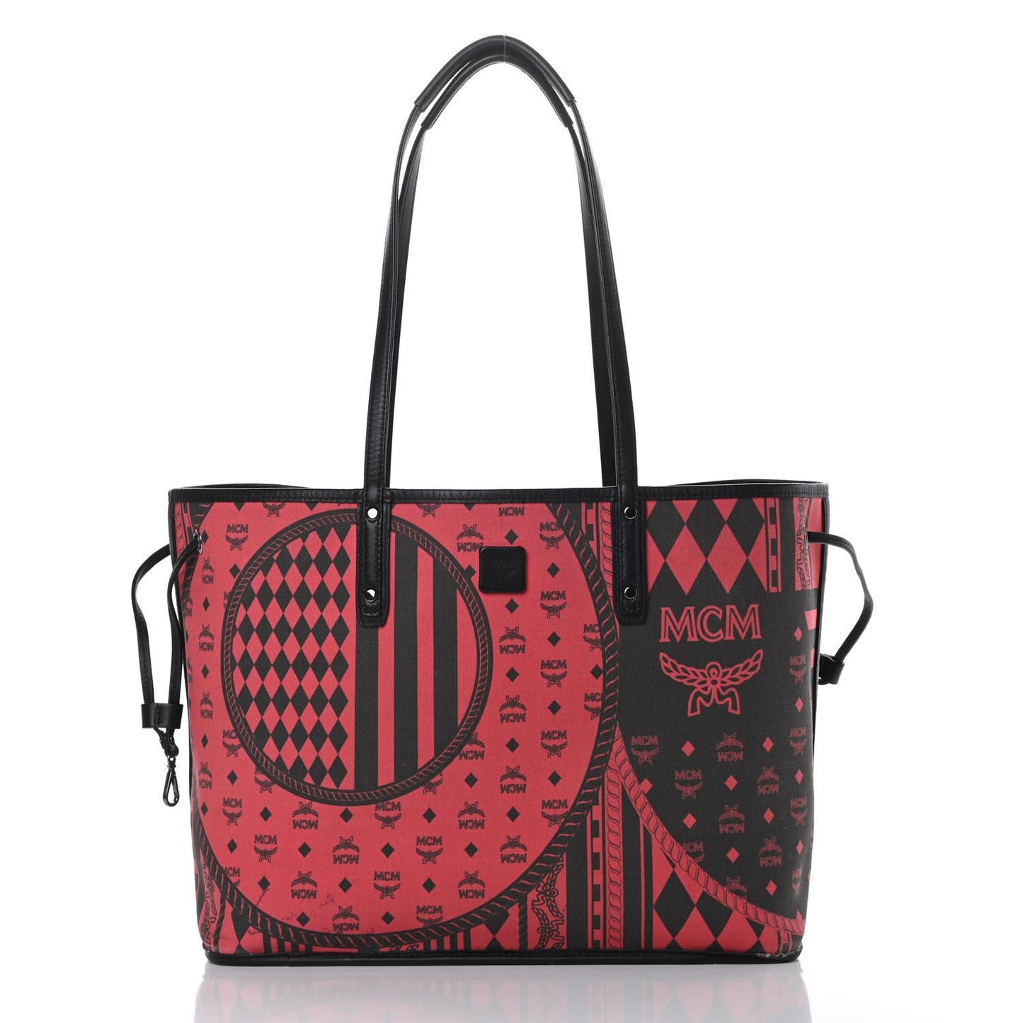 Visetos Medium Project Reversible Shopper Tote Ruby Red Black