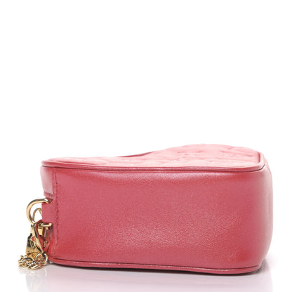 Louis Vuitton Lambskin Embossed Monogram Fall In Love Sac Coeur Heart Chain Bag Lipstick Red 3 of 4