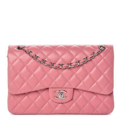 Chanel Lambskin Quilted Jumbo Double Flap Pink 1 of 10