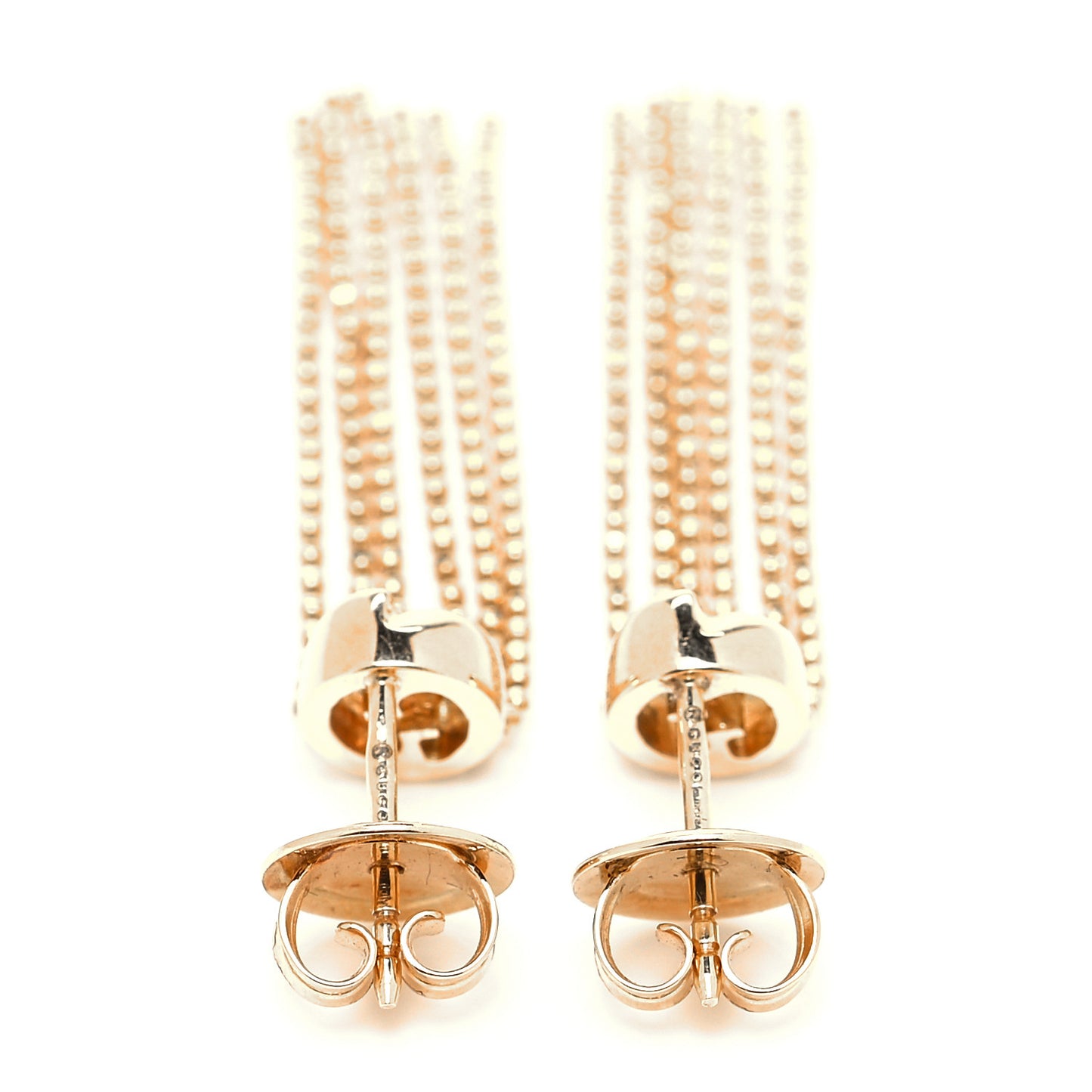 18K Yellow Gold GG Beaded Tassel Drop Earrings