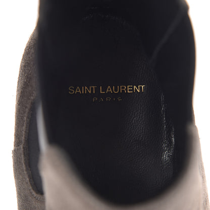 Saint Laurent Suede Mens Wyatt Chelsea Boots 39 Paris Fog 7 of 8