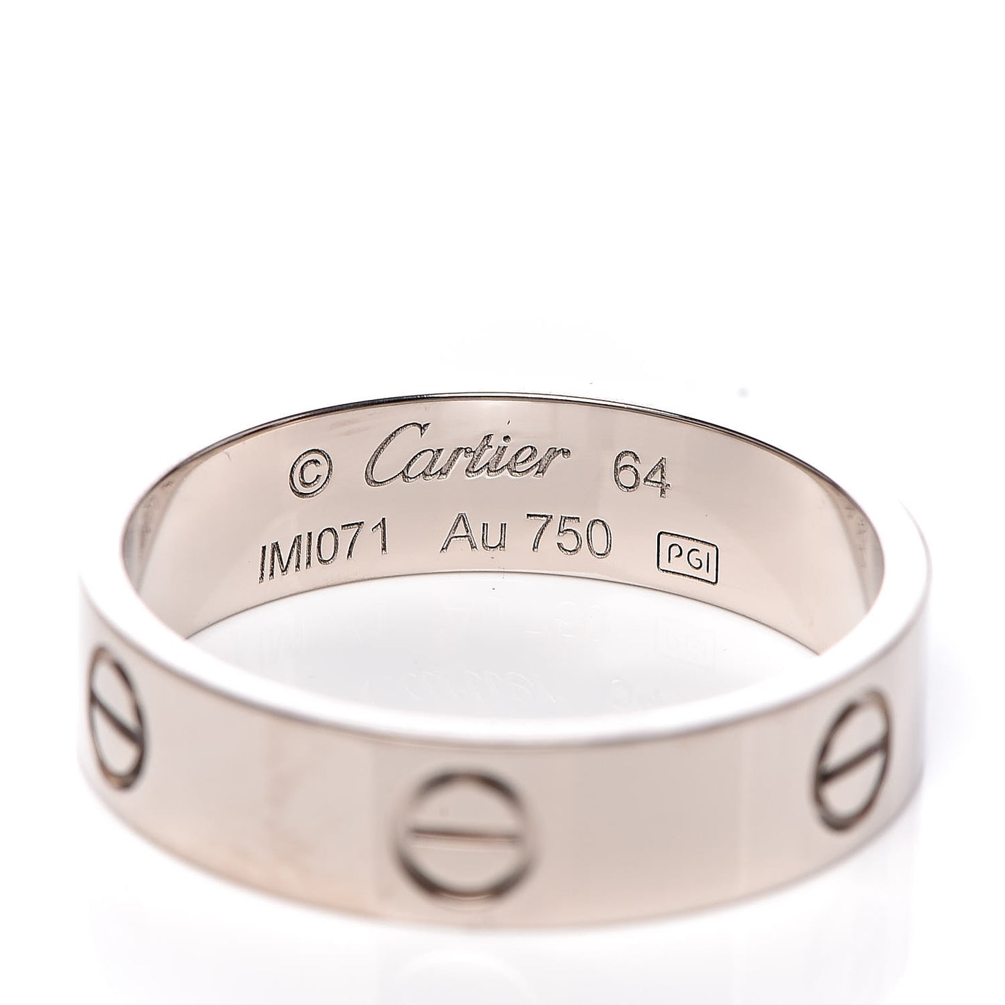 18K White Gold 5.5mm LOVE Ring 64 10.75