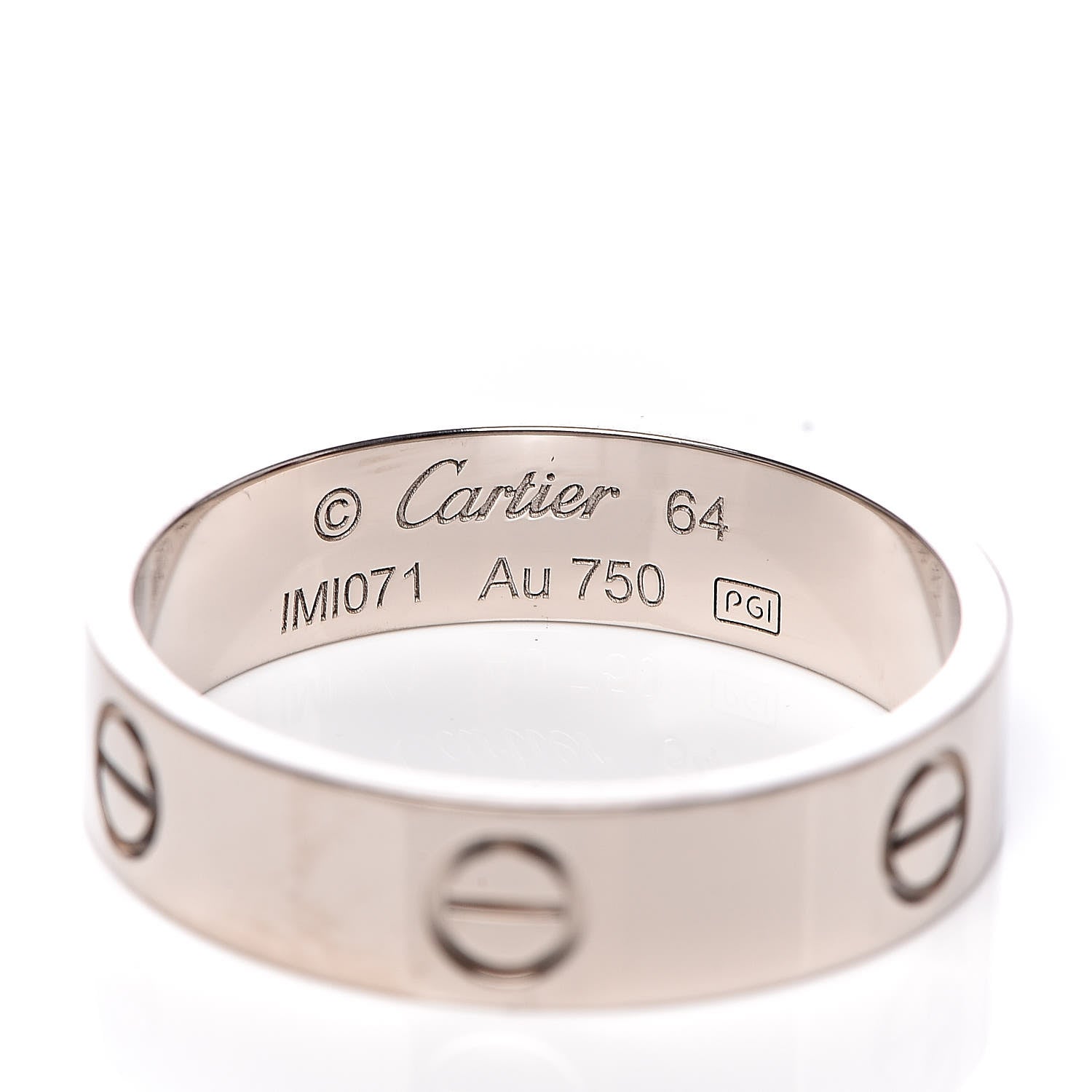 Cartier 18K White Gold 5.5mm LOVE Ring 64 10.75 4 of 5