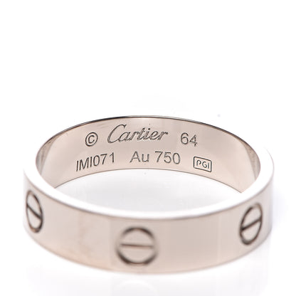 Cartier 18K White Gold 5.5mm LOVE Ring 64 10.75 4 of 5