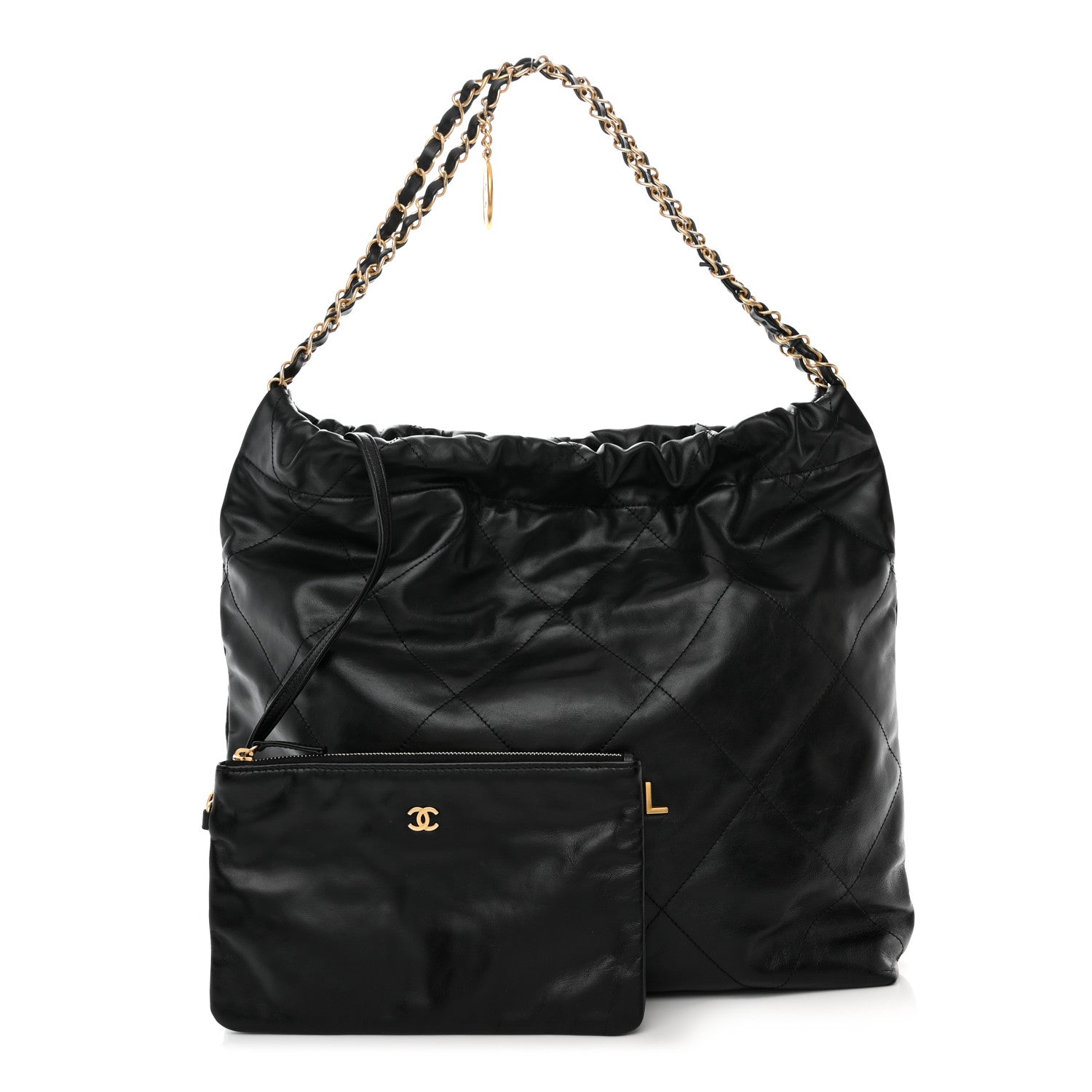 Chanel Shiny Calfskin Quilted Chanel 22 Black 1 of 11