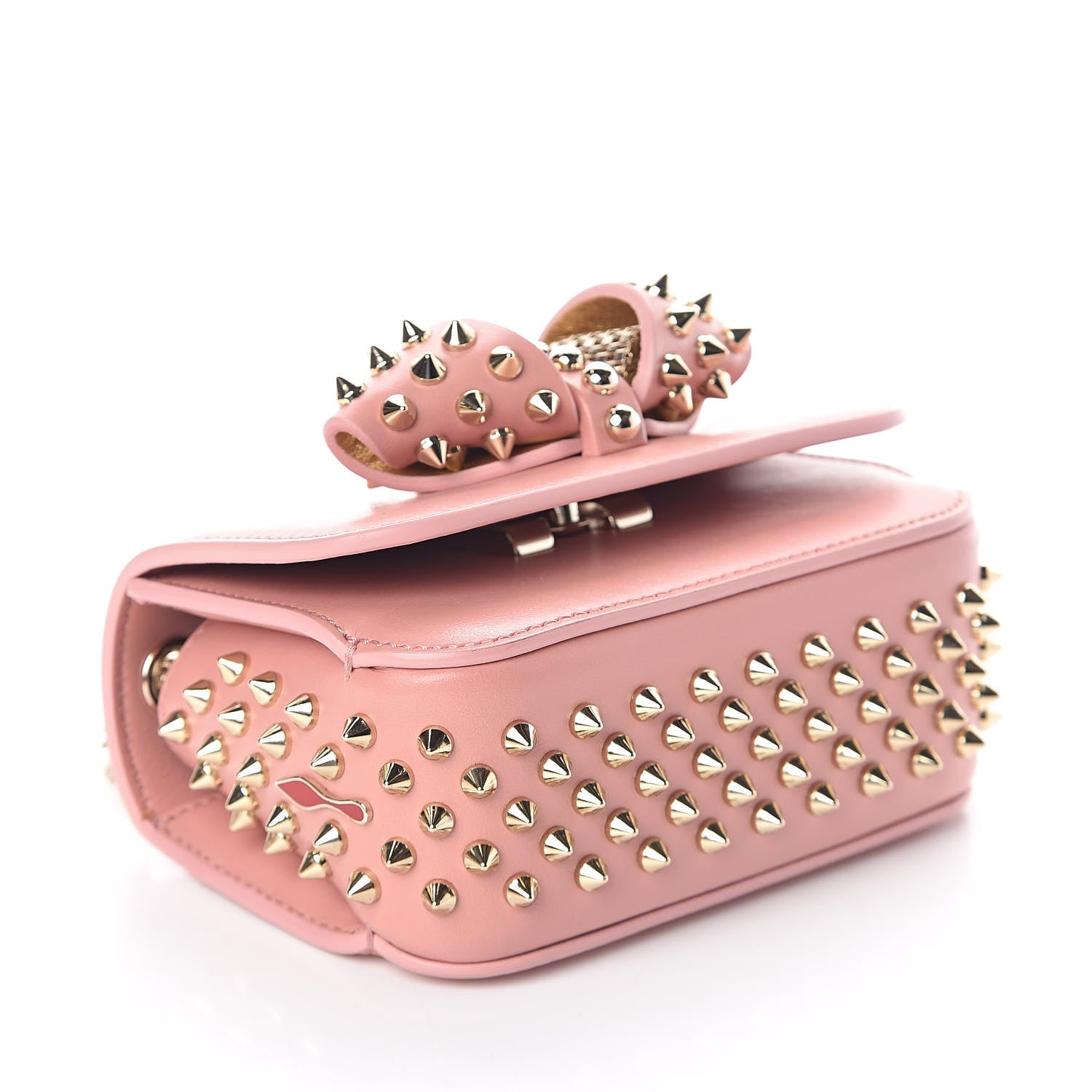 Christian Louboutin Calfskin Spikes Mini Sweety Charity NV Crossbody Bag Ronsard 4 of 8