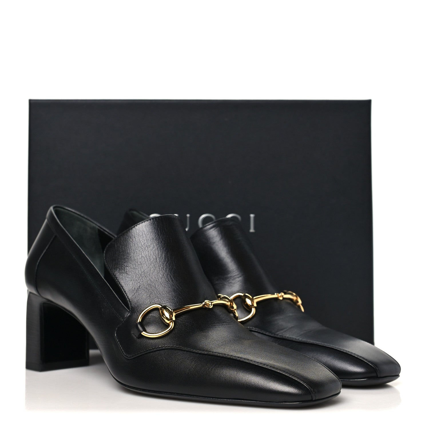 Gucci Malaga Kid Horsebit 75mm Pumps 39 Black 10 of 10