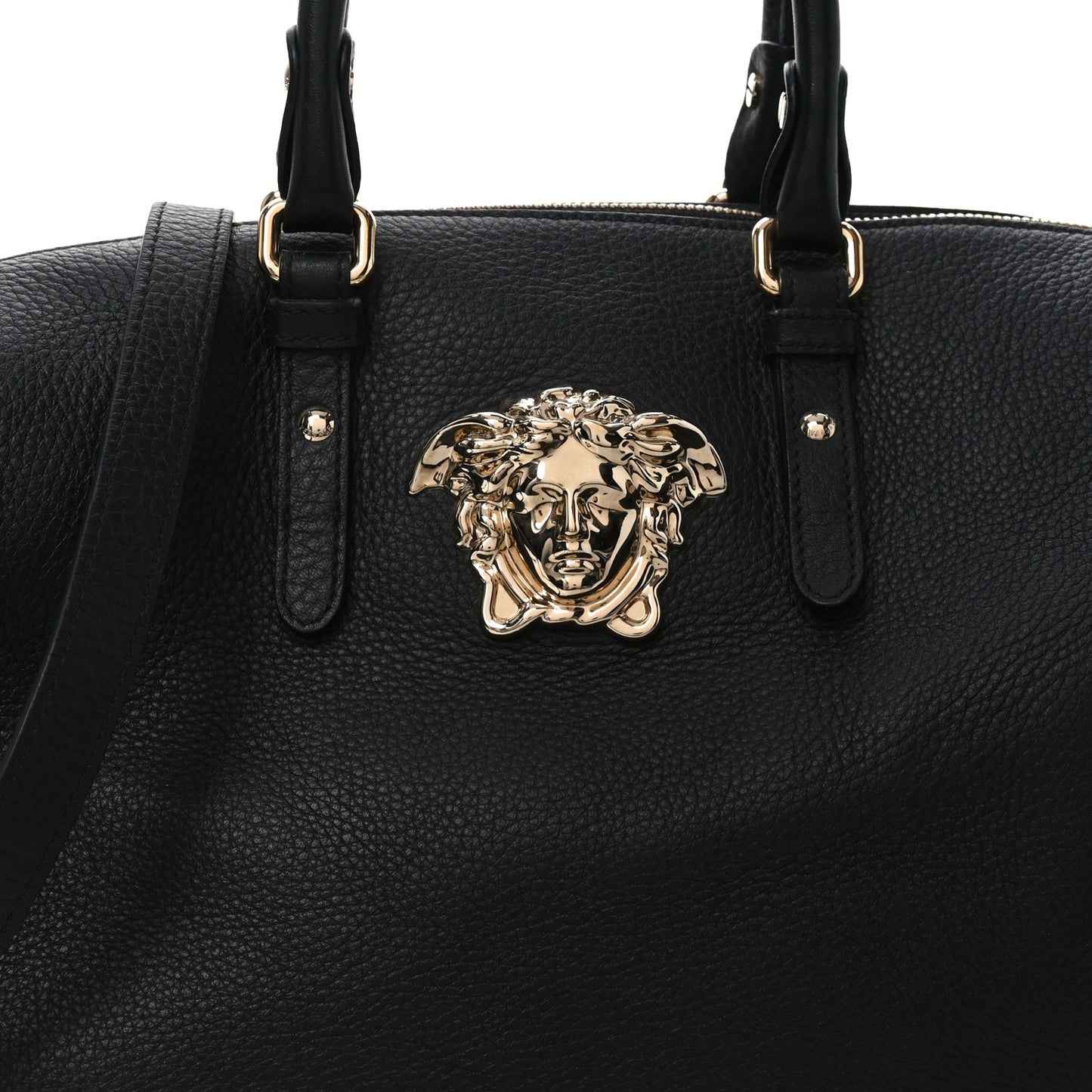 Grained Calfskin Palazzo Duffle Bag Black