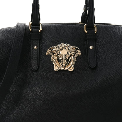 Versace Grained Calfskin Palazzo Duffle Bag Black 7 of 9