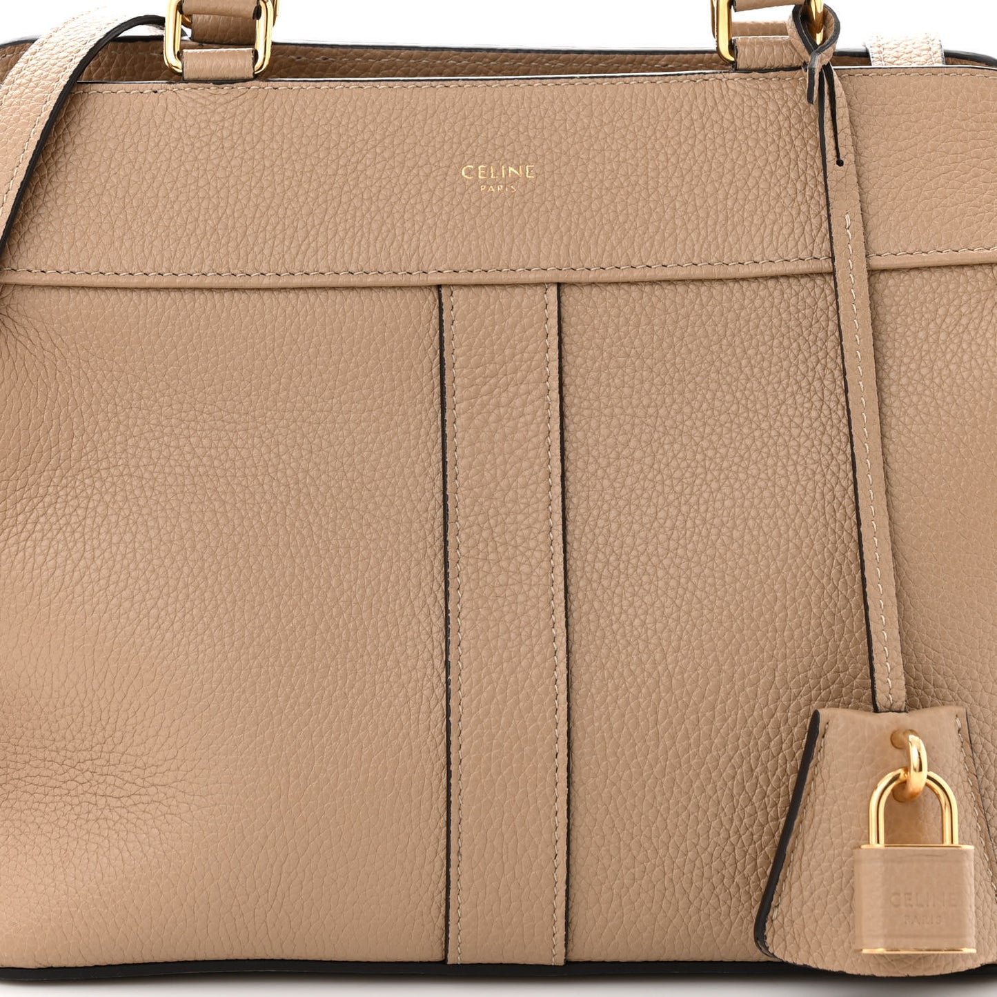 Grained Calfskin Small Cabas De France Dune
