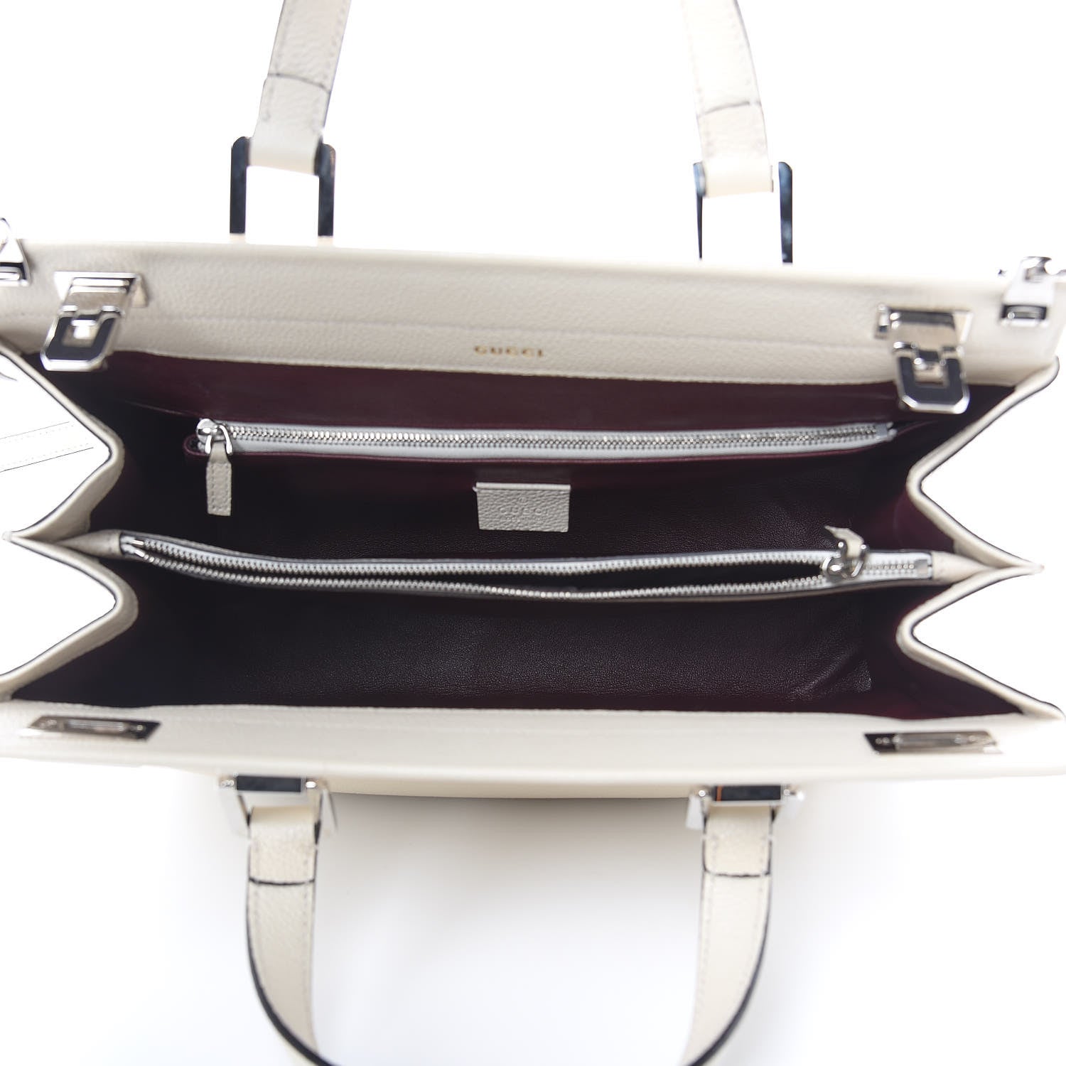 Gucci Grainy Calfskin Medium Zumi Top Handle Bag Mystic White 5 of 10