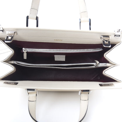 Gucci Grainy Calfskin Medium Zumi Top Handle Bag Mystic White 5 of 10