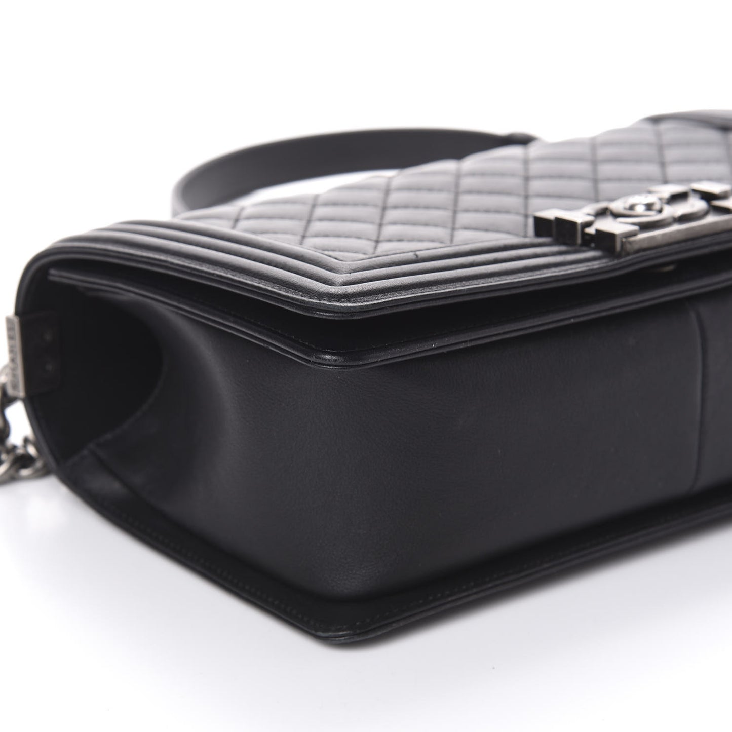 Calfskin Quilted Medium Boy Flap Black