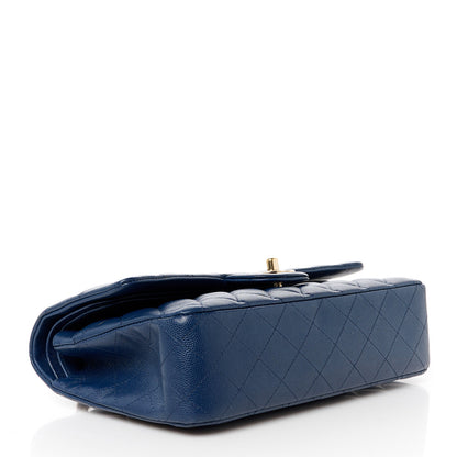 Chanel Caviar Quilted Medium Double Flap Blue 4 of 11