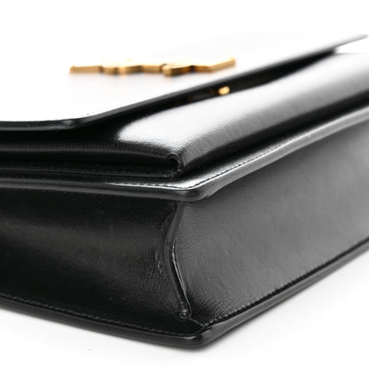 Saint Laurent Smooth Calfskin Medium Monogram Sunset Satchel Black 9 of 17