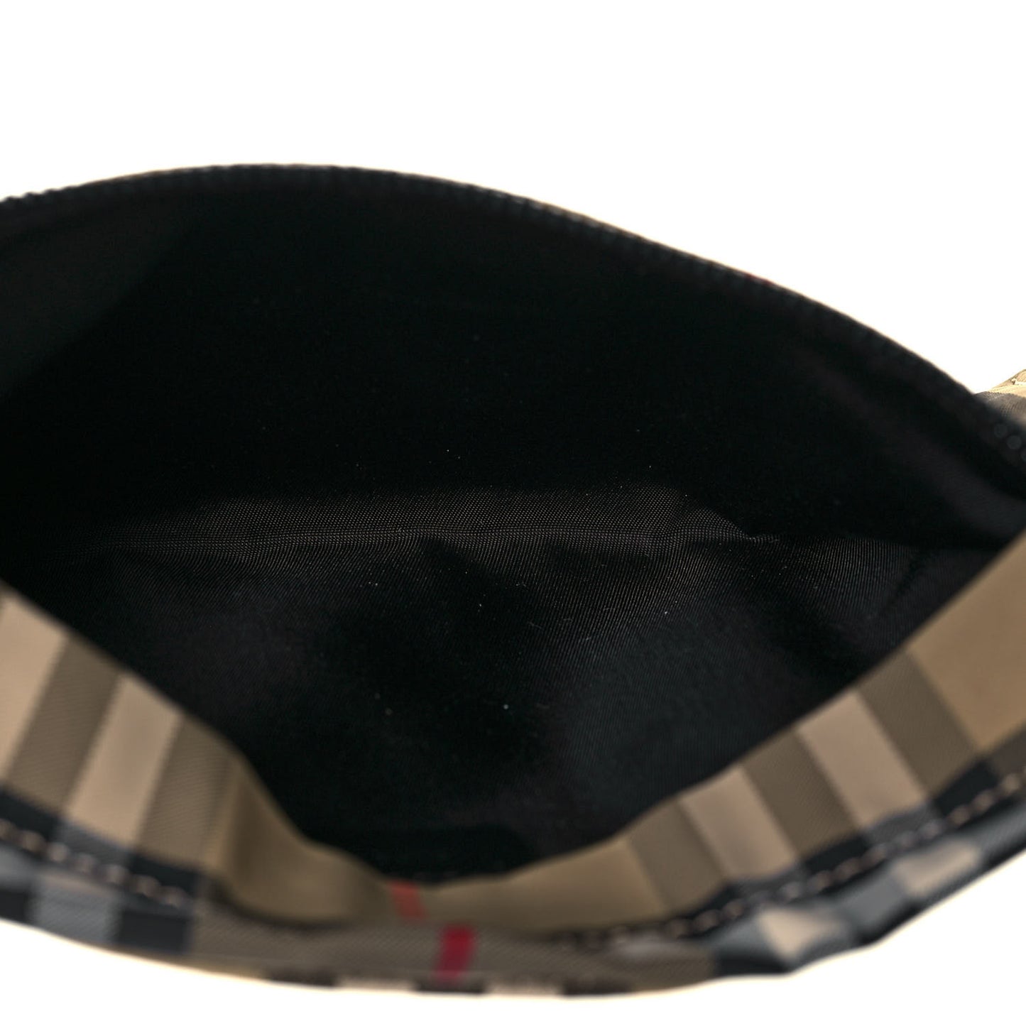 Nylon Vintage Check Print Logo Wristlet Archive Beige