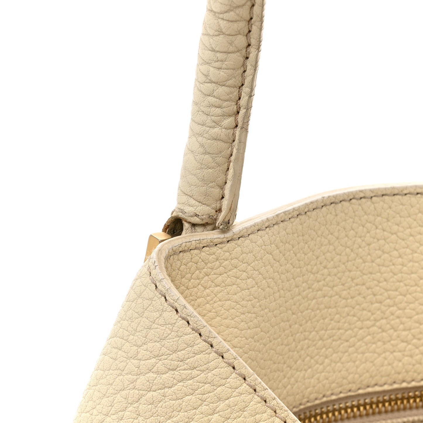 Grained Calfskin Globe Shoulder Bag Ivory
