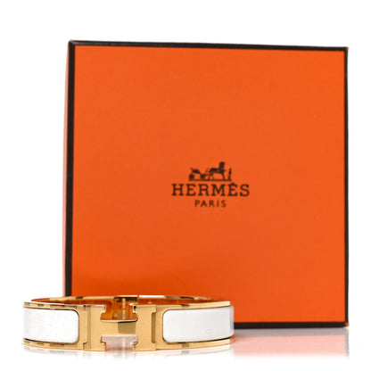 Hermes Enamel Narrow Clic Clac H Bracelet PM White 5 of 5