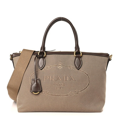 Prada Jacquard Logo Tote Corda Bruciato 1 of 8