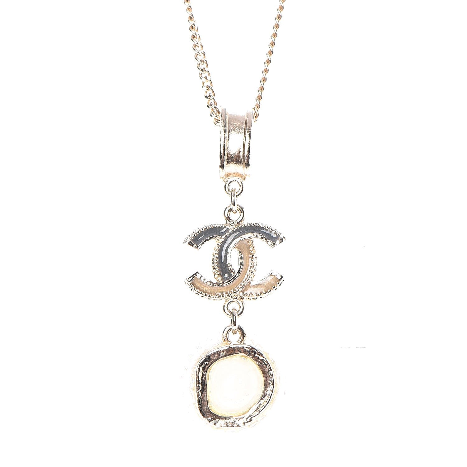 Chanel Enamel Gripoix Crystal CC Necklace Gold 4 of 6