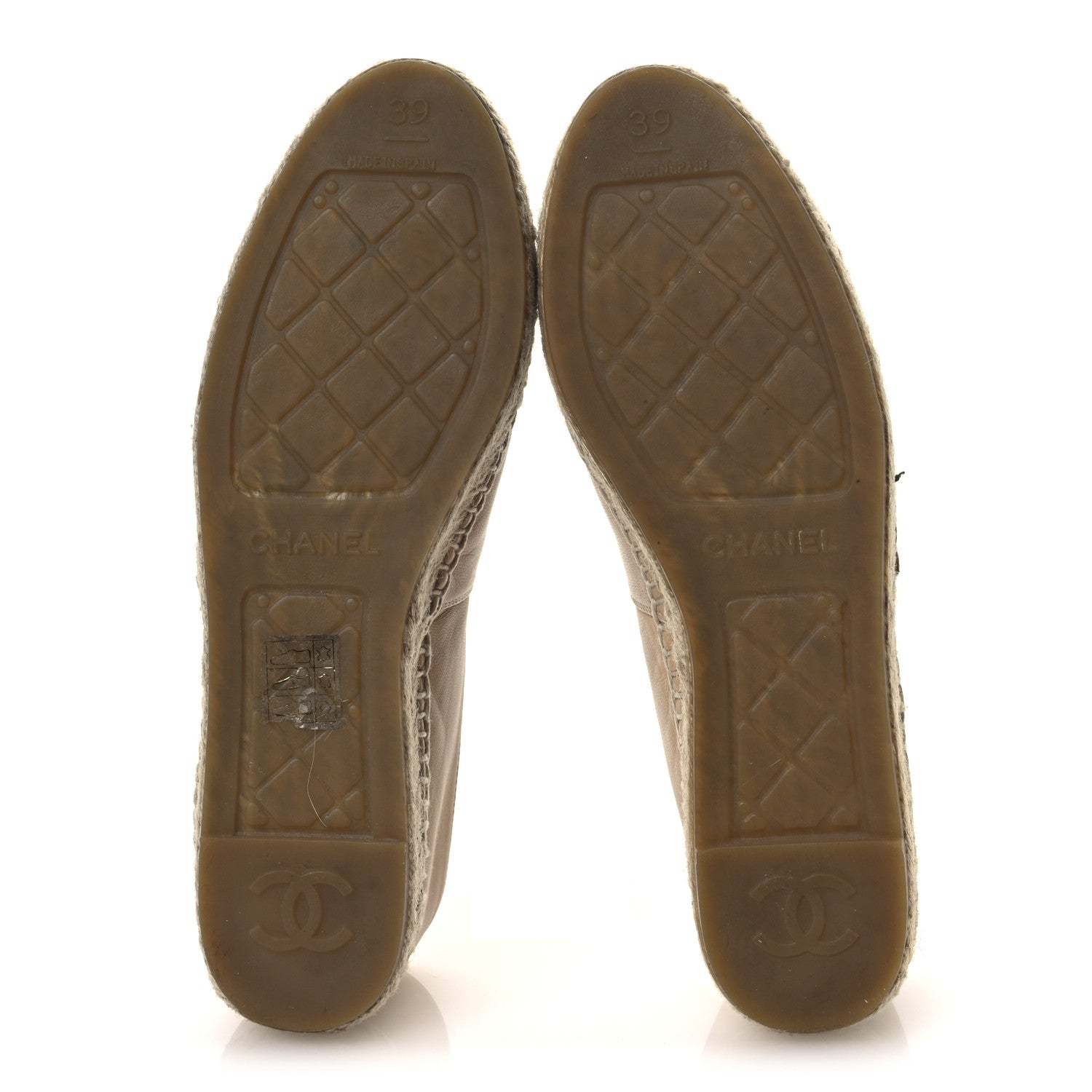 Chanel Lambskin CC Espadrilles 39 Beige Black 7 of 15