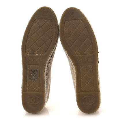 Chanel Lambskin CC Espadrilles 39 Beige Black 7 of 15