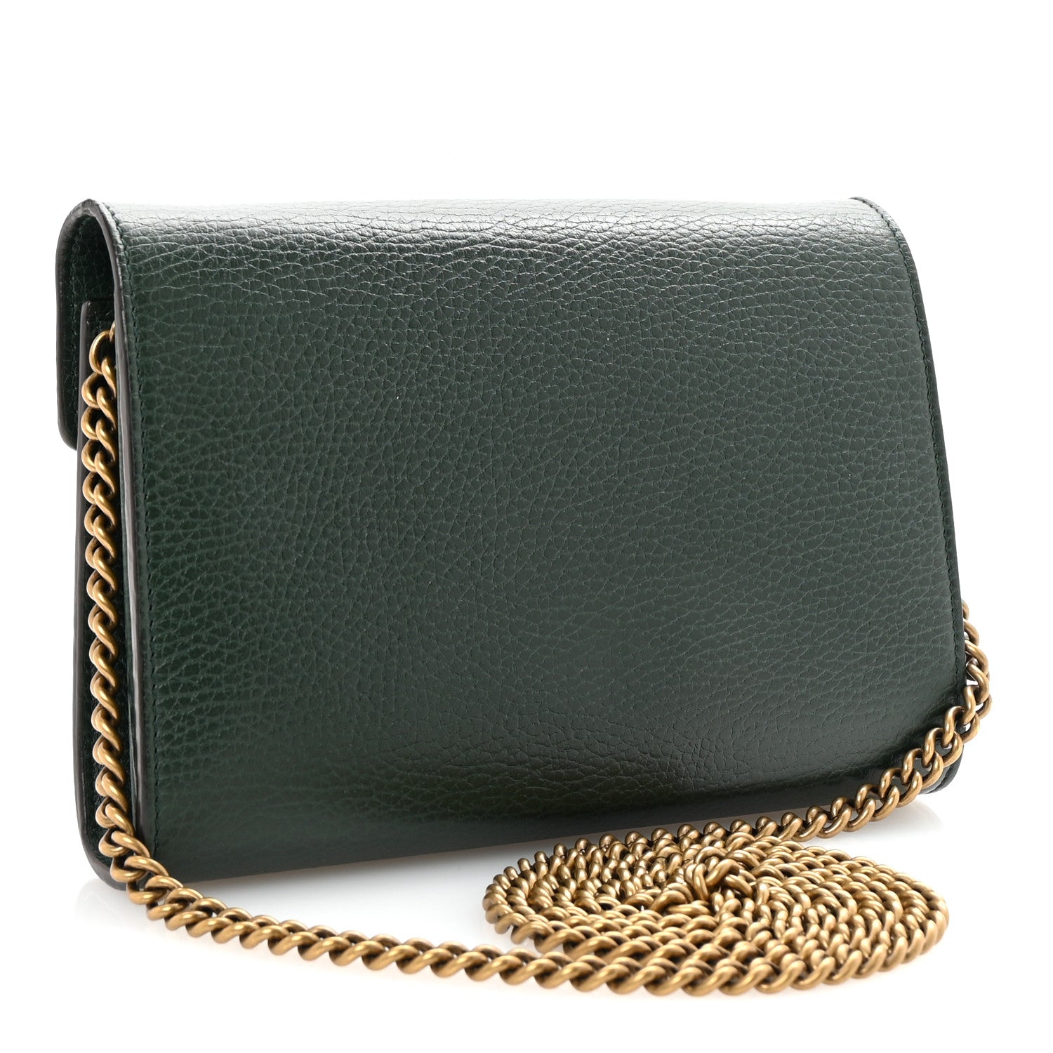 Gucci Calfskin Garden Dionysus Chain Wallet Emerald 3 of 10