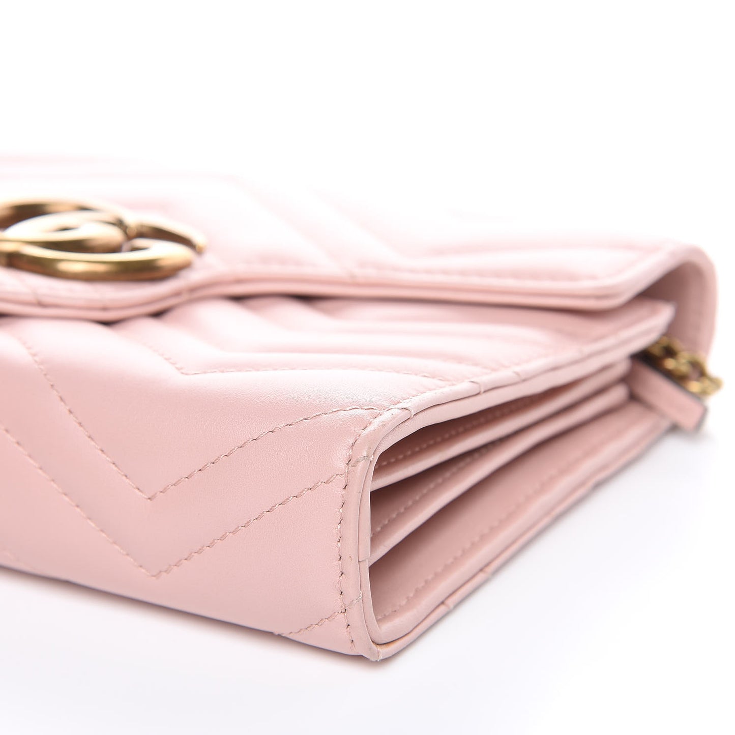 Calfskin Matelasse GG Marmont Chain Wallet Perfect Pink