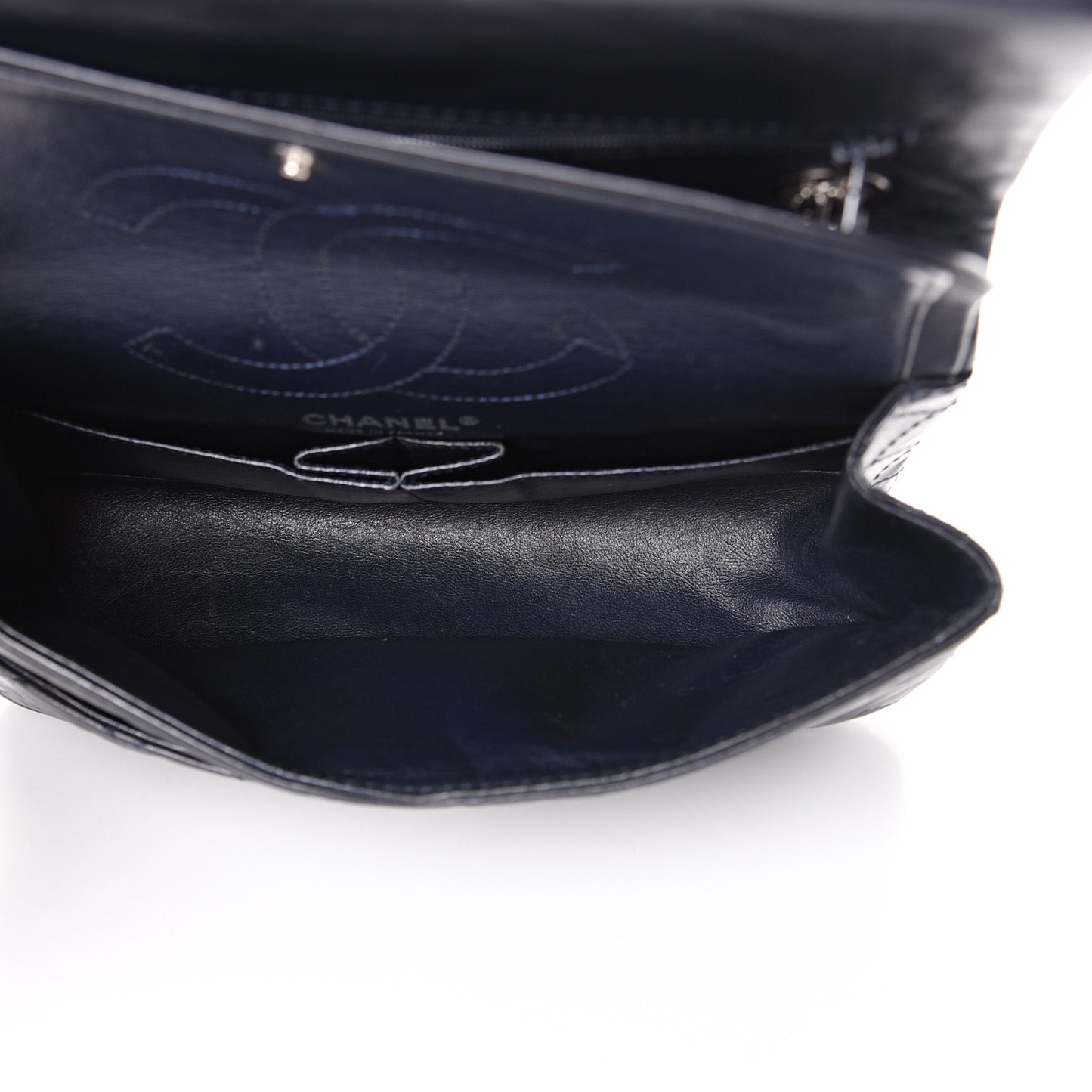 Aged Calfskin Quilted 2.55 Reissue 225 Flap Navy Blue