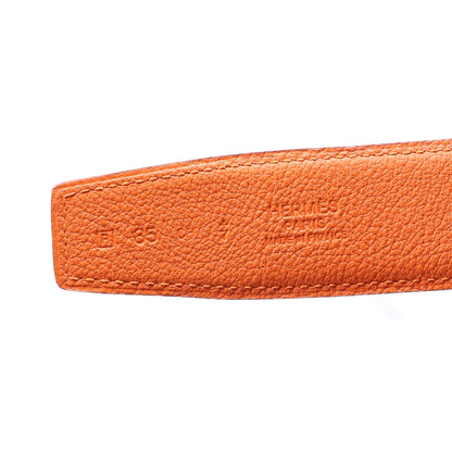 Hermes Box Togo 32mm H Belt 85 34 Black Orange 5 of 7