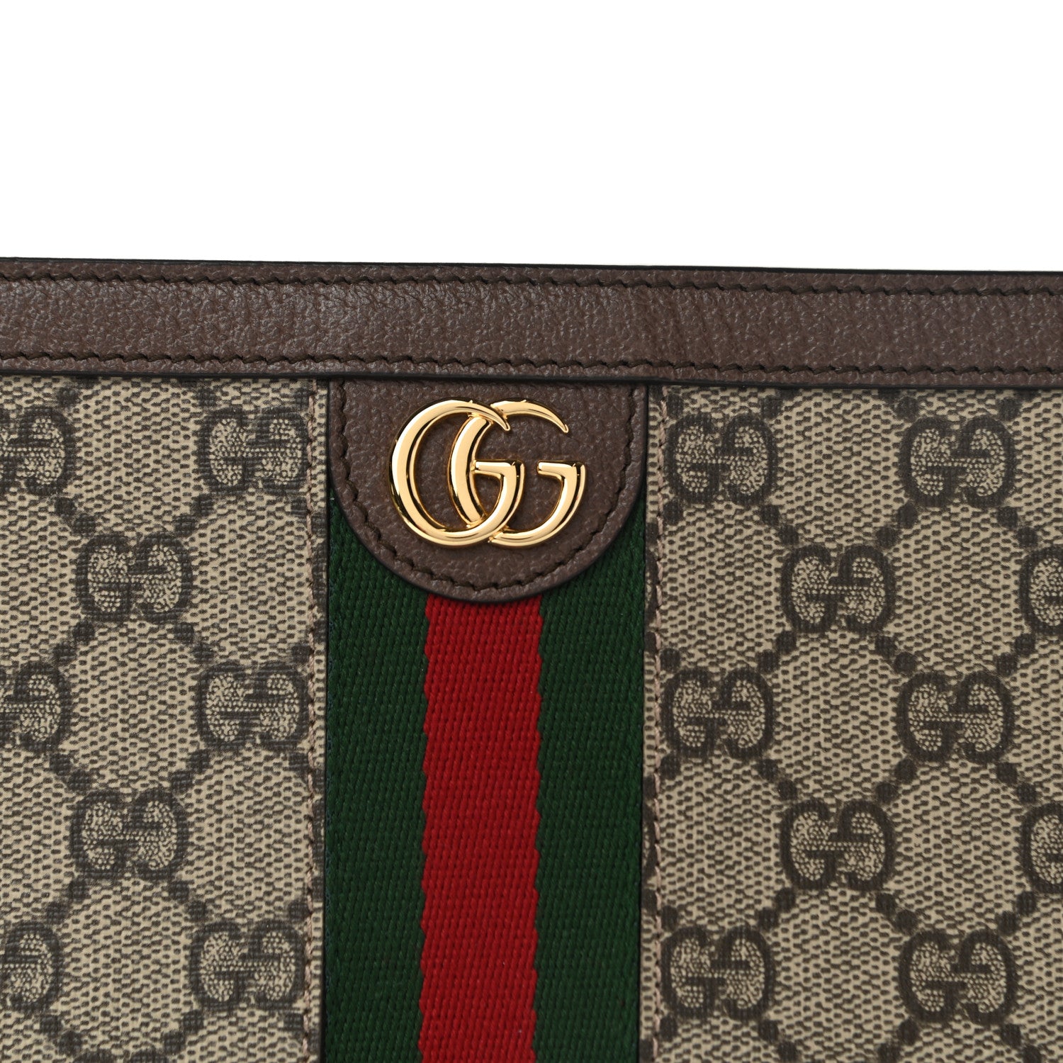 Gucci GG Supreme Monogram Web Ophidia Pouch Brown 8 of 12