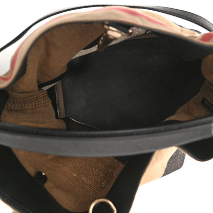 Burberry Canvas Mega Check Medium Ashby Hobo Black 6 of 11