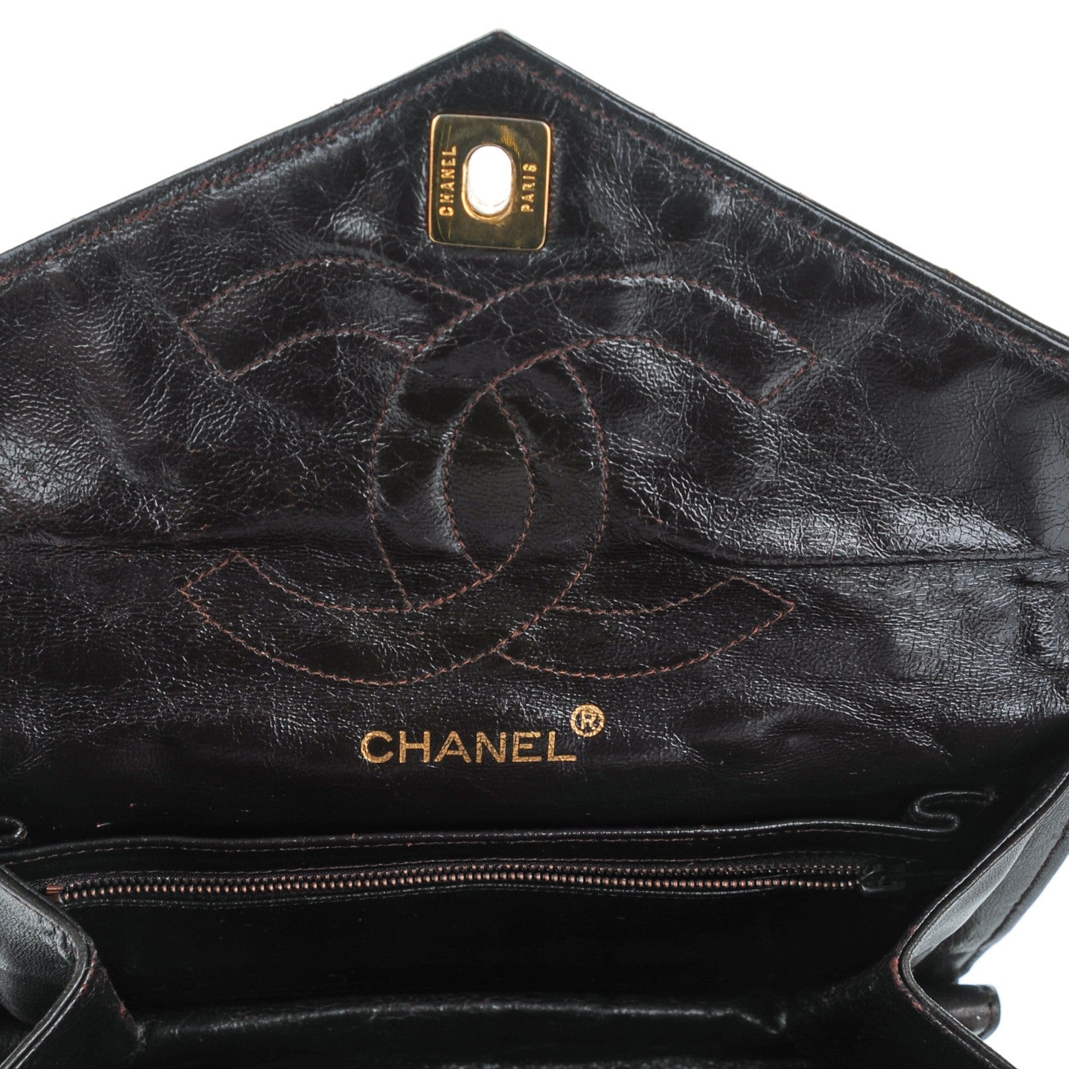 Chanel Lambskin Quilted Envelope Single Flap Brown 7 of 12