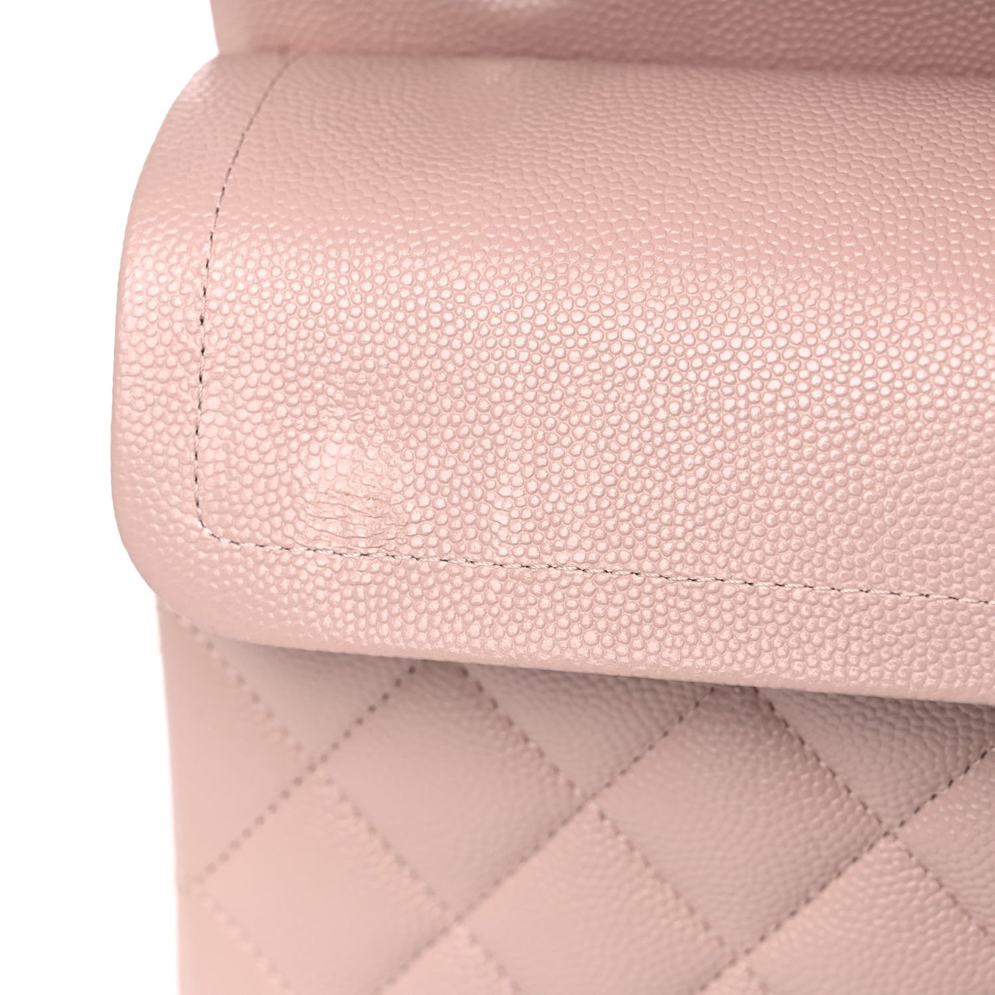 Caviar Quilted Small Double Flap Light Pink