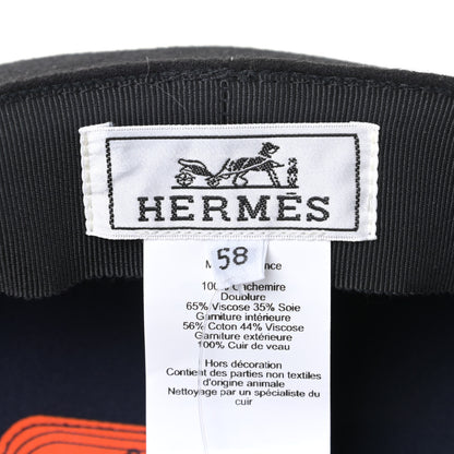 Hermes Cashmere Swift Braided Deauville Cap 58 Black 5 of 7