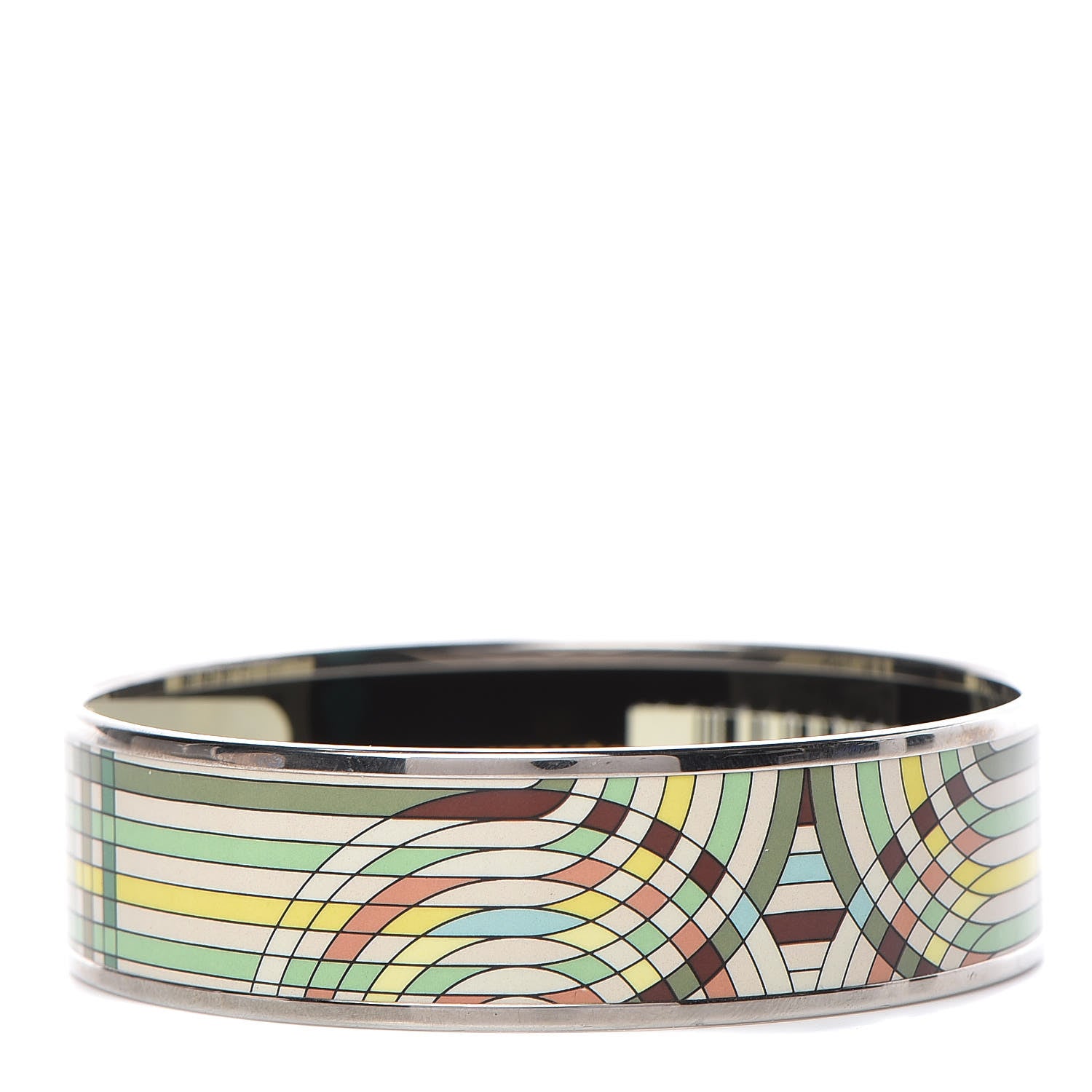 Hermes Enamel Printed Wide Spirographie Bracelet 70 Histoires Naturelle 1 of 5