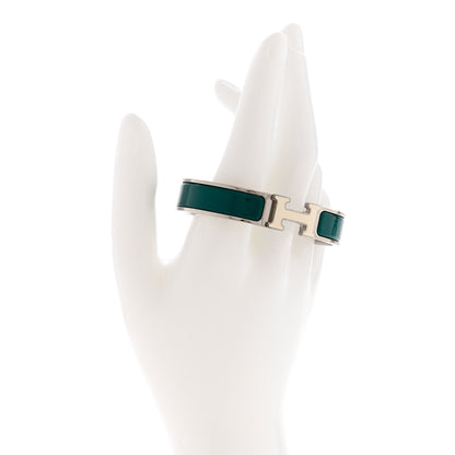 Hermes Enamel Narrow Clic Clac H Bracelet GM Vert Bleuete White 2 of 5