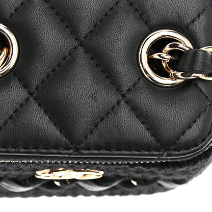 Chanel Lambskin Crochet Small Vanity Case With Chain Black 17 of 17