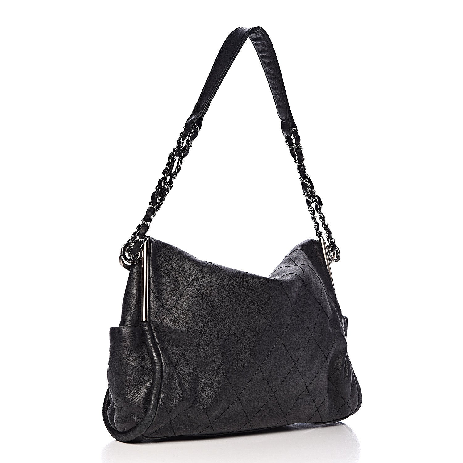 Chanel Lambskin Stitched Medium Ultimate Soft Tote Black 3 of 10