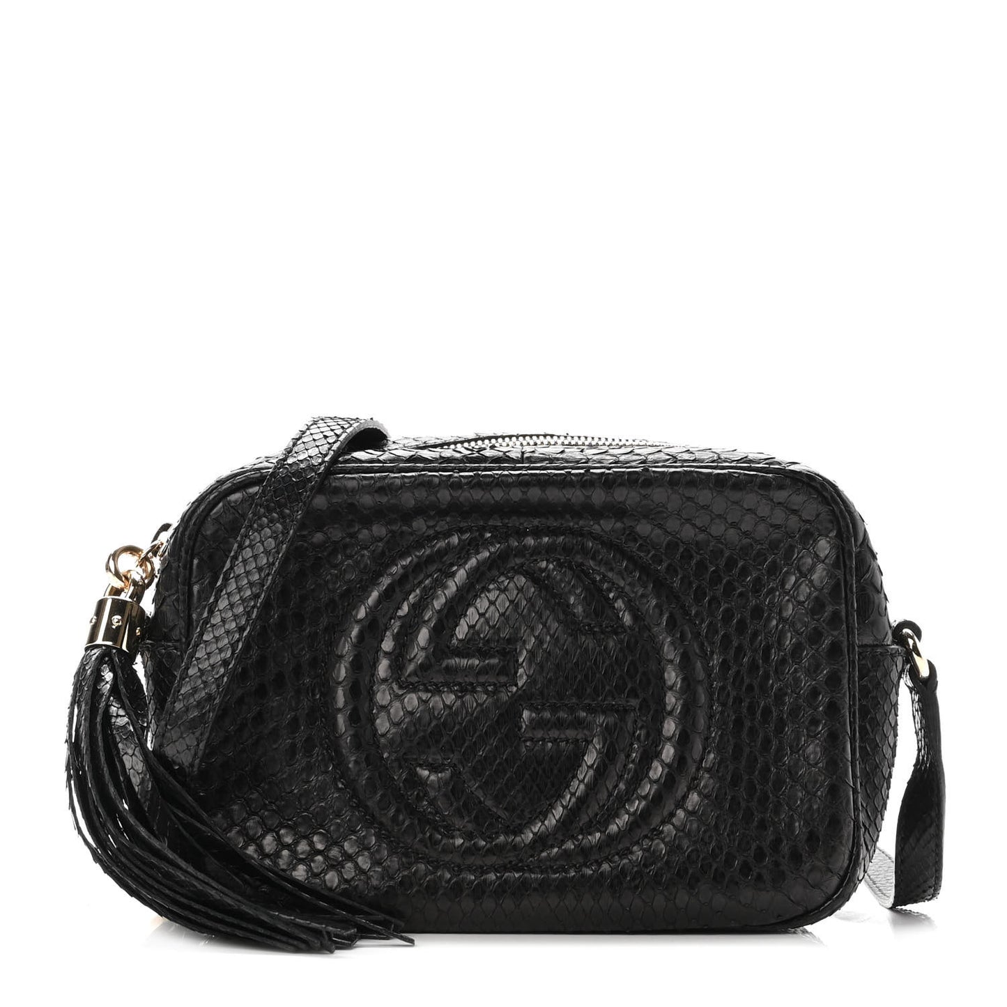 Snakeskin Small Soho Disco Bag Black