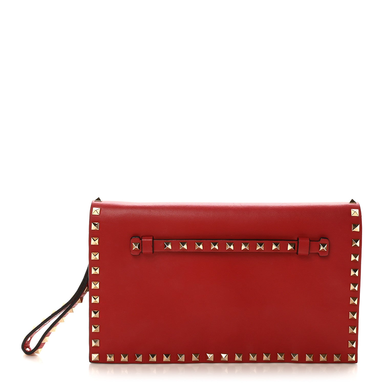 Valentino Garavani Nappa Rockstud Wristlet Clutch Rosso Valentino 1 of 10